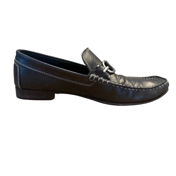 Donald J Pliner Bit Buckle Leather Loafers Men’s 11.5 Black Dress Driving Shoes main image 5